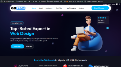 gbtech digitals portfolio website, web designer in lagos, nigeria